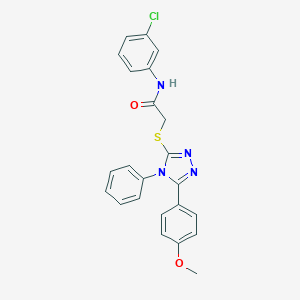 molecular formula C23H19ClN4O2S B418221 N-(3-chlorophenyl)-2-{[5-(4-methoxyphenyl)-4-phenyl-4H-1,2,4-triazol-3-yl]sulfanyl}acetamide CAS No. 332384-92-6