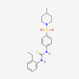 molecular formula C21H27N3O2S2 B4182212 N-(2-ethylphenyl)-N'-{4-[(4-methyl-1-piperidinyl)sulfonyl]phenyl}thiourea 