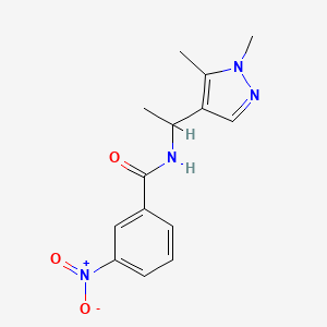 molecular formula C14H16N4O3 B4182238 N-[1-(1,5-dimethyl-1H-pyrazol-4-yl)ethyl]-3-nitrobenzamide 