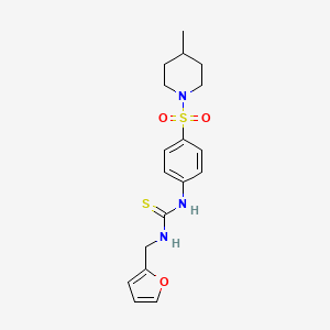 molecular formula C18H23N3O3S2 B4182259 N-(2-furylmethyl)-N'-{4-[(4-methyl-1-piperidinyl)sulfonyl]phenyl}thiourea 