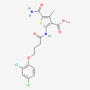 molecular formula C18H18Cl2N2O5S B4182267 methyl 5-(aminocarbonyl)-2-{[4-(2,4-dichlorophenoxy)butanoyl]amino}-4-methyl-3-thiophenecarboxylate 