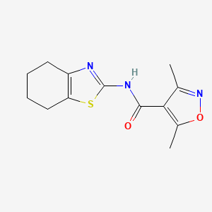 molecular formula C13H15N3O2S B4182275 3,5-dimethyl-N-(4,5,6,7-tetrahydro-1,3-benzothiazol-2-yl)-4-isoxazolecarboxamide 