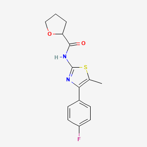 molecular formula C15H15FN2O2S B4182290 N-[4-(4-fluorophenyl)-5-methyl-1,3-thiazol-2-yl]tetrahydro-2-furancarboxamide 