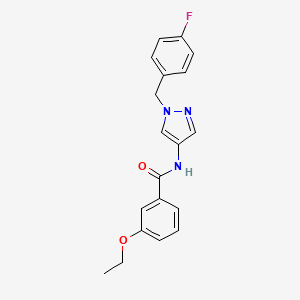 molecular formula C19H18FN3O2 B4182313 3-ethoxy-N-[1-(4-fluorobenzyl)-1H-pyrazol-4-yl]benzamide 