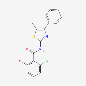 molecular formula C17H12ClFN2OS B4182323 2-chloro-6-fluoro-N-(5-methyl-4-phenyl-1,3-thiazol-2-yl)benzamide 