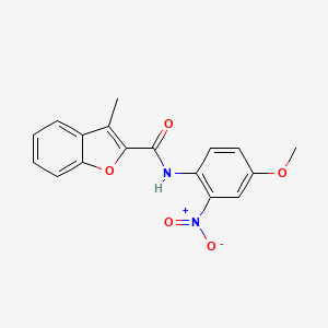 molecular formula C17H14N2O5 B4182328 N-(4-methoxy-2-nitrophenyl)-3-methyl-1-benzofuran-2-carboxamide 