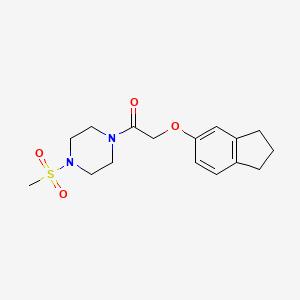 molecular formula C16H22N2O4S B4182329 1-[(2,3-dihydro-1H-inden-5-yloxy)acetyl]-4-(methylsulfonyl)piperazine 