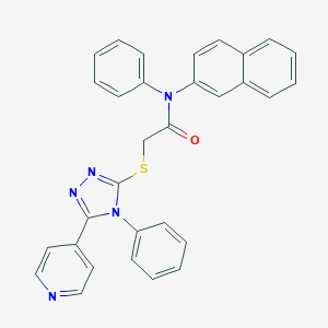 molecular formula C31H23N5OS B418234 N-(2-naphthyl)-N-phenyl-2-{[4-phenyl-5-(4-pyridinyl)-4H-1,2,4-triazol-3-yl]sulfanyl}acetamide 