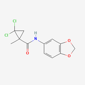 molecular formula C12H11Cl2NO3 B4182345 N-1,3-benzodioxol-5-yl-2,2-dichloro-1-methylcyclopropanecarboxamide 