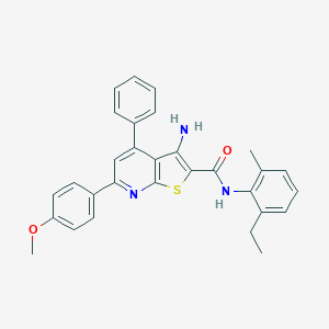 molecular formula C30H27N3O2S B418235 3-amino-N-(2-ethyl-6-methylphenyl)-6-(4-methoxyphenyl)-4-phenylthieno[2,3-b]pyridine-2-carboxamide CAS No. 332376-45-1