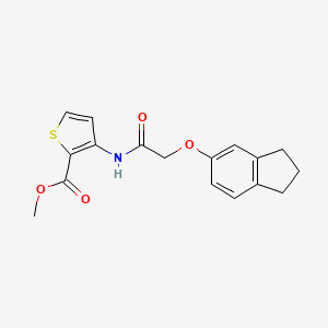 molecular formula C17H17NO4S B4182362 methyl 3-{[(2,3-dihydro-1H-inden-5-yloxy)acetyl]amino}-2-thiophenecarboxylate 