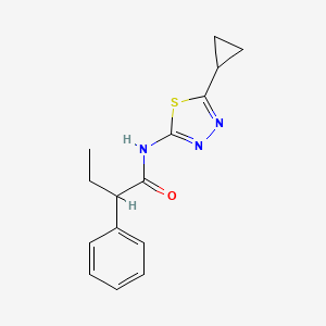 molecular formula C15H17N3OS B4182367 N-(5-cyclopropyl-1,3,4-thiadiazol-2-yl)-2-phenylbutanamide 