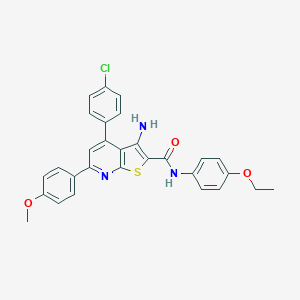 molecular formula C29H24ClN3O3S B418238 3-amino-4-(4-chlorophenyl)-N-(4-ethoxyphenyl)-6-(4-methoxyphenyl)thieno[2,3-b]pyridine-2-carboxamide 