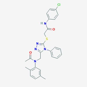 2-({5-[(acetyl-2,5-dimethylanilino)methyl]-4-phenyl-4H-1,2,4-triazol-3-yl}sulfanyl)-N-(4-chlorophenyl)acetamide
