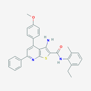 3-amino-N-(2-ethyl-6-methylphenyl)-4-(4-methoxyphenyl)-6-phenylthieno[2,3-b]pyridine-2-carboxamide