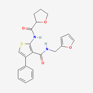 molecular formula C21H20N2O4S B4182410 N-(3-{[(2-furylmethyl)amino]carbonyl}-4-phenyl-2-thienyl)tetrahydro-2-furancarboxamide 