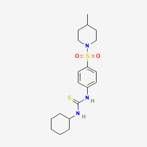 molecular formula C19H29N3O2S2 B4182416 N-cyclohexyl-N'-{4-[(4-methyl-1-piperidinyl)sulfonyl]phenyl}thiourea 