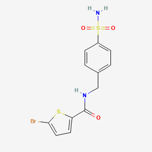 molecular formula C12H11BrN2O3S2 B4182428 N-[4-(aminosulfonyl)benzyl]-5-bromo-2-thiophenecarboxamide 