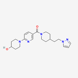 1-[5-({4-[2-(1H-pyrazol-1-yl)ethyl]-1-piperidinyl}carbonyl)-2-pyridinyl]-4-piperidinol