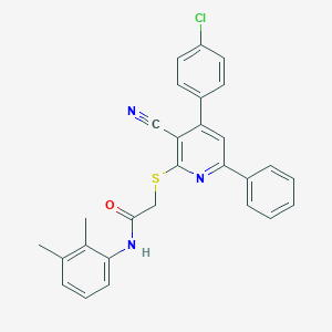 2-{[4-(4-chlorophenyl)-3-cyano-6-phenyl-2-pyridinyl]sulfanyl}-N-(2,3-dimethylphenyl)acetamide