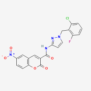 molecular formula C20H12ClFN4O5 B4182491 N-[1-(2-chloro-6-fluorobenzyl)-1H-pyrazol-3-yl]-6-nitro-2-oxo-2H-chromene-3-carboxamide 