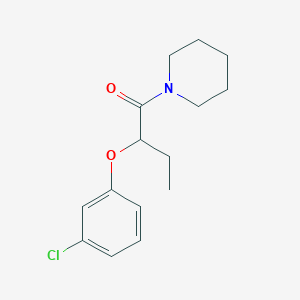 molecular formula C15H20ClNO2 B4182501 1-[2-(3-chlorophenoxy)butanoyl]piperidine 