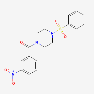 molecular formula C18H19N3O5S B4182513 1-(4-methyl-3-nitrobenzoyl)-4-(phenylsulfonyl)piperazine 