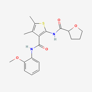 molecular formula C19H22N2O4S B4182515 N-(3-{[(2-methoxyphenyl)amino]carbonyl}-4,5-dimethyl-2-thienyl)tetrahydro-2-furancarboxamide 