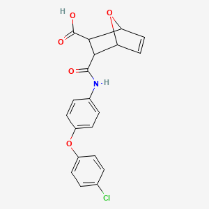molecular formula C20H16ClNO5 B4182523 3-({[4-(4-chlorophenoxy)phenyl]amino}carbonyl)-7-oxabicyclo[2.2.1]hept-5-ene-2-carboxylic acid 