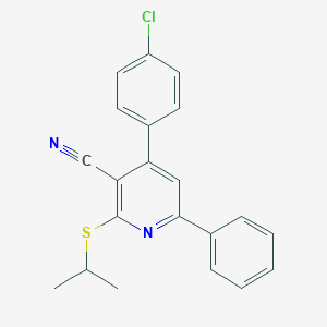 4-(4-Chlorophenyl)-2-(isopropylsulfanyl)-6-phenylnicotinonitrile