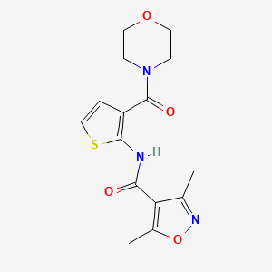 molecular formula C15H17N3O4S B4182550 3,5-dimethyl-N-[3-(4-morpholinylcarbonyl)-2-thienyl]-4-isoxazolecarboxamide 