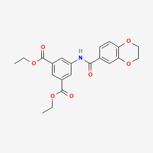 molecular formula C21H21NO7 B4182554 diethyl 5-[(2,3-dihydro-1,4-benzodioxin-6-ylcarbonyl)amino]isophthalate 