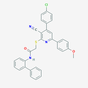 N-[1,1'-biphenyl]-2-yl-2-{[4-(4-chlorophenyl)-3-cyano-6-(4-methoxyphenyl)-2-pyridinyl]sulfanyl}acetamide