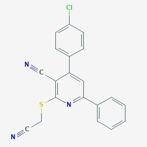 4-(4-Chlorophenyl)-2-[(cyanomethyl)sulfanyl]-6-phenylnicotinonitrile