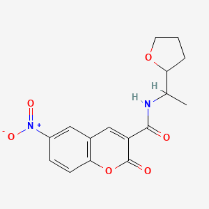 molecular formula C16H16N2O6 B4182580 6-nitro-2-oxo-N-[1-(tetrahydro-2-furanyl)ethyl]-2H-chromene-3-carboxamide 
