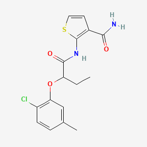 molecular formula C16H17ClN2O3S B4182582 2-{[2-(2-chloro-5-methylphenoxy)butanoyl]amino}-3-thiophenecarboxamide 