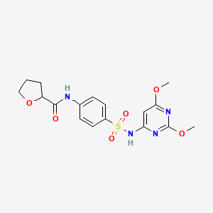 molecular formula C17H20N4O6S B4182587 N-(4-{[(2,6-dimethoxy-4-pyrimidinyl)amino]sulfonyl}phenyl)tetrahydro-2-furancarboxamide 
