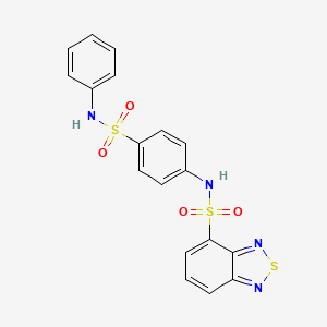 molecular formula C18H14N4O4S3 B4182594 N-[4-(anilinosulfonyl)phenyl]-2,1,3-benzothiadiazole-4-sulfonamide 