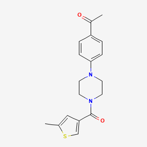 molecular formula C18H20N2O2S B4182598 1-(4-{4-[(5-methyl-3-thienyl)carbonyl]-1-piperazinyl}phenyl)ethanone 