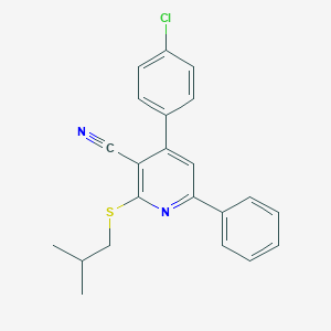molecular formula C22H19ClN2S B418260 4-(4-Chlorophenyl)-2-(isobutylsulfanyl)-6-phenylnicotinonitrile 