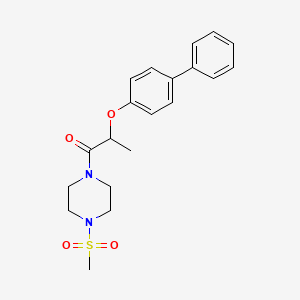 molecular formula C20H24N2O4S B4182604 1-[2-(4-biphenylyloxy)propanoyl]-4-(methylsulfonyl)piperazine 