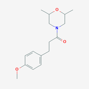 molecular formula C16H23NO3 B4182611 4-[3-(4-methoxyphenyl)propanoyl]-2,6-dimethylmorpholine 