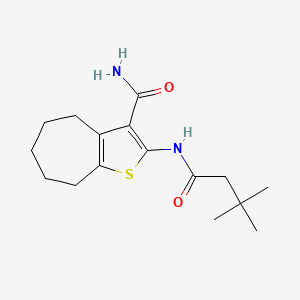 2-[(3,3-dimethylbutanoyl)amino]-5,6,7,8-tetrahydro-4H-cyclohepta[b]thiophene-3-carboxamide