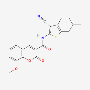 molecular formula C21H18N2O4S B4182622 N-(3-cyano-6-methyl-4,5,6,7-tetrahydro-1-benzothien-2-yl)-8-methoxy-2-oxo-2H-chromene-3-carboxamide 