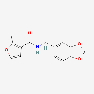 molecular formula C15H15NO4 B4182625 N-[1-(1,3-benzodioxol-5-yl)ethyl]-2-methyl-3-furamide 
