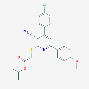 molecular formula C24H21ClN2O3S B418263 Isopropyl {[4-(4-chlorophenyl)-3-cyano-6-(4-methoxyphenyl)-2-pyridinyl]sulfanyl}acetate 