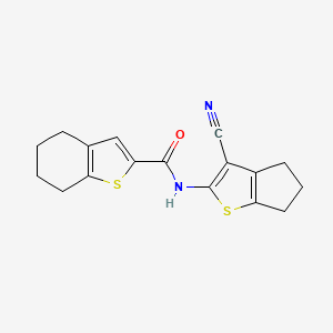 N-(3-cyano-5,6-dihydro-4H-cyclopenta[b]thien-2-yl)-4,5,6,7-tetrahydro-1-benzothiophene-2-carboxamide