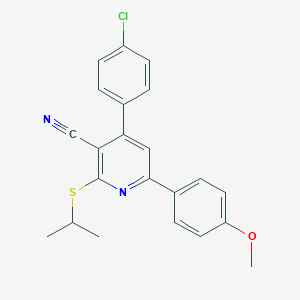 4-(4-Chlorophenyl)-2-(isopropylsulfanyl)-6-(4-methoxyphenyl)nicotinonitrile