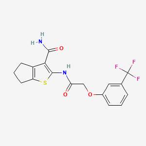 2-({[3-(trifluoromethyl)phenoxy]acetyl}amino)-5,6-dihydro-4H-cyclopenta[b]thiophene-3-carboxamide