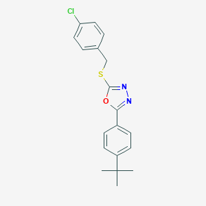 2-(4-Tert-butylphenyl)-5-[(4-chlorophenyl)methylsulfanyl]-1,3,4-oxadiazole